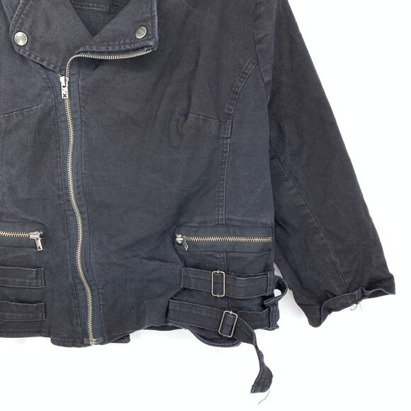 Tripp Jacket Womens 2 Apx US L Zip Front Black Zipper Detail Cropped 3/4 Sleeve - Picture 4 of 6